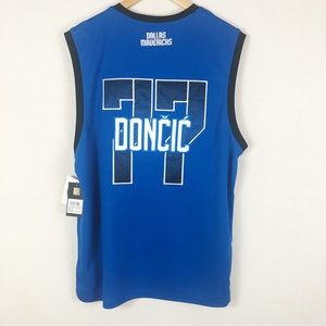 NWT NBA Dallas Mavericks Luca Doncic Basketball Jersey | Blue White Black | L